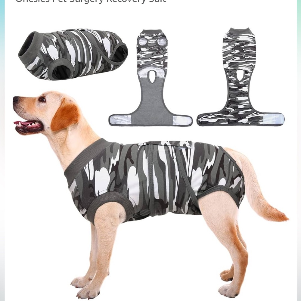 New Kuoser camo print Dog recovery suit size XL